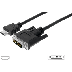 Digitus HDMI / DVI kabelový adaptér Zástrčka HDMI-A, DVI-D 18 + 1 pól Zástrčka 5.00 m černá AK-330300-050-S lze šroubovat HDMI kabel