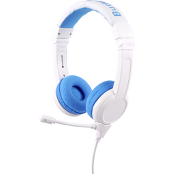onanoff BuddyPhones® dětské Sluchátka On Ear kabelová  modrá  omezení hlasitosti, složitelná, headset, odolné vůči potu
