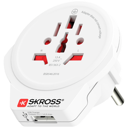 Skross 1500266 cestovní adaptér World to Europe USB 1.0