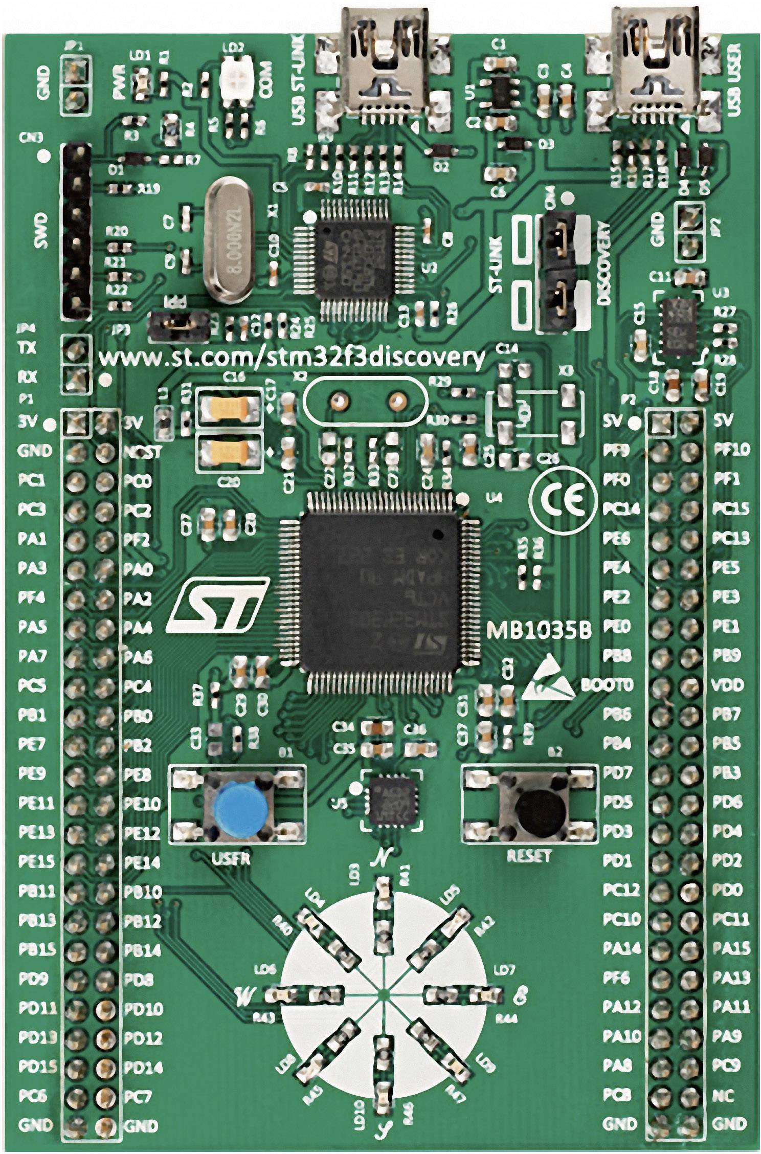 Vývojová deska STMicroelectronics STM32F3 DISCOVERY pro STM32 sérii F3