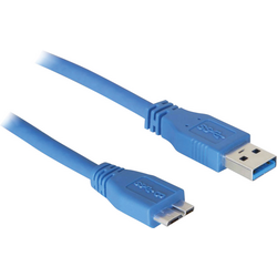 Delock USB kabel USB 3.2 Gen1 (USB 3.0 / USB 3.1 Gen1) USB-A zástrčka, USB Micro-B 3.0 zástrčka  5.00 m modrá pozlacené kontakty, UL certifikace 83502