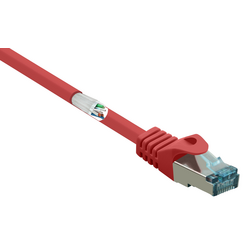 Renkforce RF-5043976 RJ45 síťové kabely, propojovací kabely CAT 6A S/FTP 0.15 m červená samozhášecí 1 ks