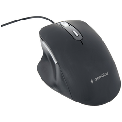 Gembird  Wi-Fi myš kabelový optická černá 6 tlačítko 1200 dpi, 1800 dpi, 2400 dpi, 3600 dpi s podsvícením, Tiché klávesy