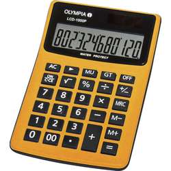 Olympia LCD 1000P stolní kalkulačka oranžová Displej (počet míst): 12 solární napájení, na baterii (š x v x h) 106 x 40 x 158 mm