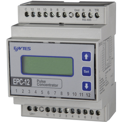 ENTES EPC-12  Koncentrátor impulsů EPC-12 s 12 vstupy, pro montážní lištu