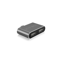ICY BOX IB-HUB1201-C 2 porty USB-C® (USB 3.1) Multiport hub  antracitová