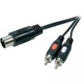 Připojovací kabel SpeaKa, 2xcinch/zástr. 5-pól. (DIN), černý, 1,5 m