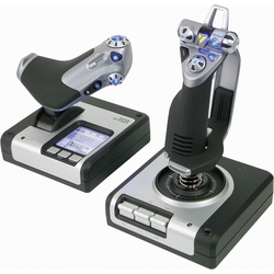 Logitech Gaming Saitek X52 Hotas Flight Control System PS28 joystick k leteckému simulátoru USB PC stříbrná, černá