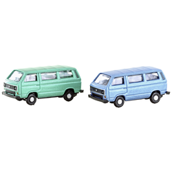 Minis by Lemke LC4347 N Volkswagen Sada 2ks bus zelený+modrý T3 (kovový)
