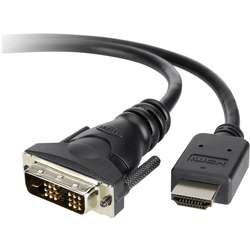 Belkin DVI / HDMI kabelový adaptér DVI-D 18 + 1 pól Zástrčka, Zástrčka HDMI-A 1.80 m černá F3Y005BT1.8M pozlacené kontakty, lze šroubovat DVI kabel