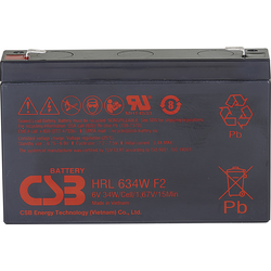 CSB Battery HRL 634W high-rate longlife HRL634W olověný akumulátor 6 V 8.4 Ah olověný se skelným rounem (š x v x h) 151 x 99 x 34 mm plochý konektor 6,35 mm bezúdržbové, nepatrné vybíjení