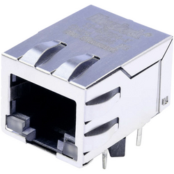 BEL Stewart Connectors  MagJack 10/100Base-TX 4 vysílač se led Tab down SI-60024-F zásuvka, vestavná horizontální 10/100Base-TX počet pólů: 8P8C  poniklovaná, kov 1 ks