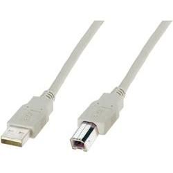 Kabel USB 2.0, USB A/USB B, 3 m, béžová Digitus