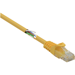 Renkforce RF-5224648 RJ45 síťové kabely, propojovací kabely CAT 5e U/UTP 0.15 m žlutá s ochranou, bez halogenů 1 ks
