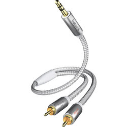 Inakustik 004100015 cinch / jack audio kabel [2x cinch zástrčka - 1x jack zástrčka 3,5 mm] 1.50 m bílá, stříbrná pozlacené kontakty