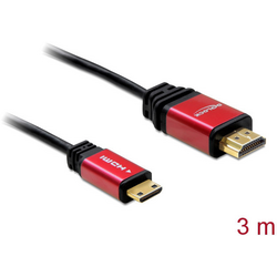 Delock HDMI kabel Zástrčka HDMI-A, Zástrčka HDMI Mini-C 3.00 m černá 84337 pozlacené kontakty HDMI kabel