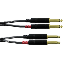 Cordial CFU 6 PP audio kabelový adaptér [2x jack zástrčka 6,3 mm - 2x jack zástrčka 6,3 mm] 6.00 m černá