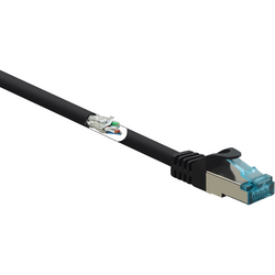 Basetech BT-2270619 RJ45 síťové kabely, propojovací kabely CAT 6A S/FTP 2.00 m černá s ochranou, samozhášecí 1 ks