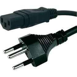 Síťový kabel HAWA 1008243, zástrčka (Švýcarsko) <=> IEC zásuvka, 2 m, černá