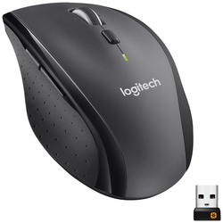 Logitech M705 Marathon Bezdrátová ergonomická myš bezdrátový laserová černá, stříbrná 7 tlačítko 1000 dpi ergonomická