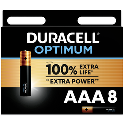 Duracell Optimum mikrotužková baterie AAA alkalicko-manganová 1.5 V 8 ks