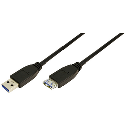 LogiLink USB kabel USB 3.2 Gen1 (USB 3.0 / USB 3.1 Gen1) USB-A zástrčka, USB-A zásuvka 1.00 m černá