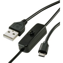 Renkforce Napájecí kabel Raspberry Pi [1x USB 2.0 zástrčka A - 1x micro USB 2.0 zástrčka B] 1.00 m černá vč. vypínače
