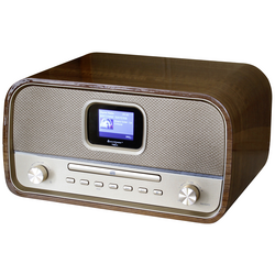 soundmaster DAB970BR1 stolní rádio DAB+, FM AUX, Bluetooth, CD, USB  s USB nabíječkou, vč. dálkového ovládání, funkce alarmu hnědá