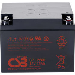 CSB Battery GP 12260 Standby USV GP12260B1 olověný akumulátor 12 V 26 Ah olověný se skelným rounem (š x v x h) 166 x 125 x 175 mm šroubované M5 bezúdržbové, nepatrné vybíjení