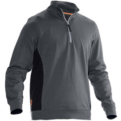Jobman J5401-grau/schwarz-XL Sweatshirt s Krasenem 1/2 vel. Oblečení: XL tmavě šedá , černá