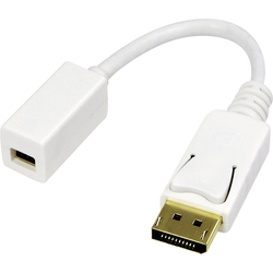 LogiLink CV0040 DisplayPort adaptér [1x zástrčka DisplayPort - 1x mini DisplaPort zásuvka] bílá pozlacené kontakty 15.00 cm