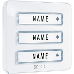 m-e modern-electronics KTA-3 W deska zvonku se jmenovkou 3násobný bílá 12 V/1 A
