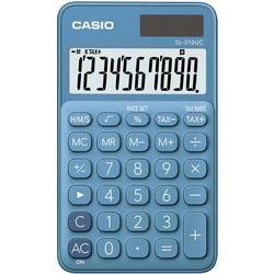 Casio SL-310UC-BU kapesní kalkulačka modrá Displej (počet míst): 10 solární napájení, na baterii (š x v x h) 70 x 8 x 118 mm