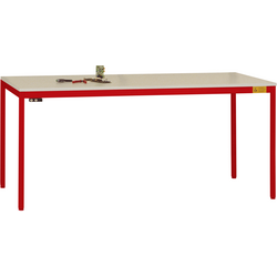 Manuflex LD1918.3003 ESD pracovní stůl UNIDESK s Melaminplatte, rubínově červená RAL 3003, Šxhxv = 1600 x 800 x 720-730 mm  rubínově červená