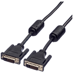 Roline DVI kabel DVI-D 24+1pol. Zástrčka 20.00 m černá 11.04.5599 stíněný, lze šroubovat DVI kabel