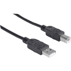 Manhattan USB kabel USB 2.0 USB-A zástrčka, USB-B zástrčka 5.00 m černá  337779