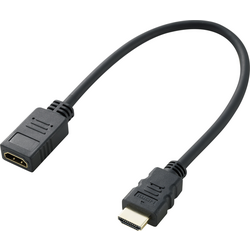 SpeaKa Professional HDMI prodlužovací kabel Zástrčka HDMI-A, Zásuvka HDMI-A 0.30 m černá SP-7870100 Audio Return Channel, pozlacené kontakty HDMI kabel