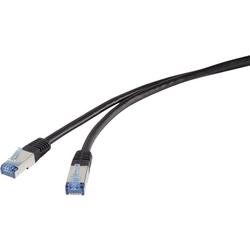 Renkforce RF-4673686 RJ45 síťové kabely, propojovací kabely CAT 6A S/STP 1.00 m černá odolné proti UV záření 1 ks