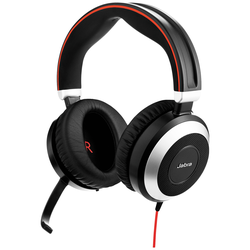 Jabra Evolve 80 Počítače Sluchátka Over Ear kabelová stereo černá Potlačení hluku, Redukce šumu mikrofonu headset, regulace hlasitosti