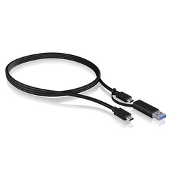 ICY BOX USB kabel USB 3.2 Gen2 (USB 3.1 Gen2) USB-C ® zásuvka, USB-A zástrčka 1.00 m černá  60857