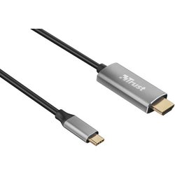 Trust USB-C® / HDMI kabelový adaptér USB-C ® zástrčka, Zástrčka HDMI-A 1.80 m černá 23332 Kabel pro displeje USB-C®