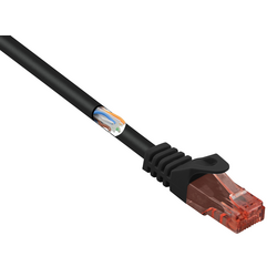 Renkforce RF-5044004 RJ45 síťové kabely, propojovací kabely CAT 6 U/UTP 0.25 m černá s ochranou, bez halogenů 1 ks