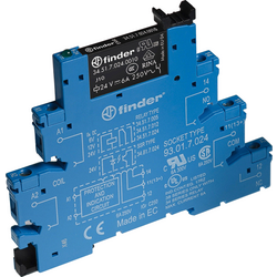 Finder 38.51.7.024.5050 reléový modul Jmenovité napětí: 24 V/DC Spínací proud (max.): 6 A 1 přepínací kontakt  1 ks