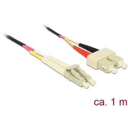 Delock 84680 optické vlákno optické vlákno kabel [1x zástrčka LC - 1x zástrčka SC] 50/125 µ Multimode OM4 1.00 m