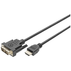 Digitus  kabelový adaptér DVI-D 18 + 1 pól Zástrčka, Zástrčka HDMI-A 3.00 m černá DB-330300-030-S  HDMI kabel