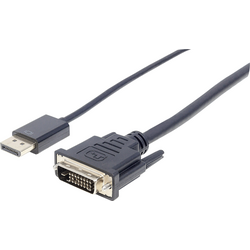 Manhattan DisplayPort / DVI kabelový adaptér Konektor DisplayPort, DVI-D 24+1pol. Zástrčka 3.00 m černá 152136 fóliové stínění, UL certifikace Kabel DisplayPort