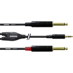 Cordial  audio kabelový adaptér [1x jack zástrčka 3,5 mm - 2x jack zástrčka 6,3 mm] 6.00 m černá