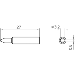 Weller XNT C pájecí hrot dlátový Velikost hrotů 3.2 mm Obsahuje 1 ks