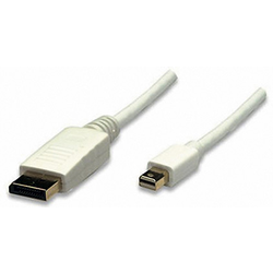 Manhattan Mini-DisplayPort  / DisplayPort kabelový adaptér Mini DisplayPort konektory, Konektor DisplayPort 2.00 m bílá 393812 pozlacené kontakty Kabel DisplayPort