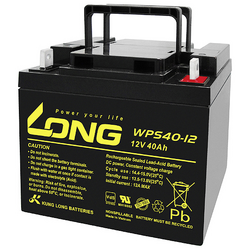 Long WPS40-12 WPS40-12 olověný akumulátor 12 V 40 Ah olověný se skelným rounem (š x v x h) 199 x 171 x 166 mm šroubované M6 VDS certifikace , nepatrné vybíjení, bezúdržbové